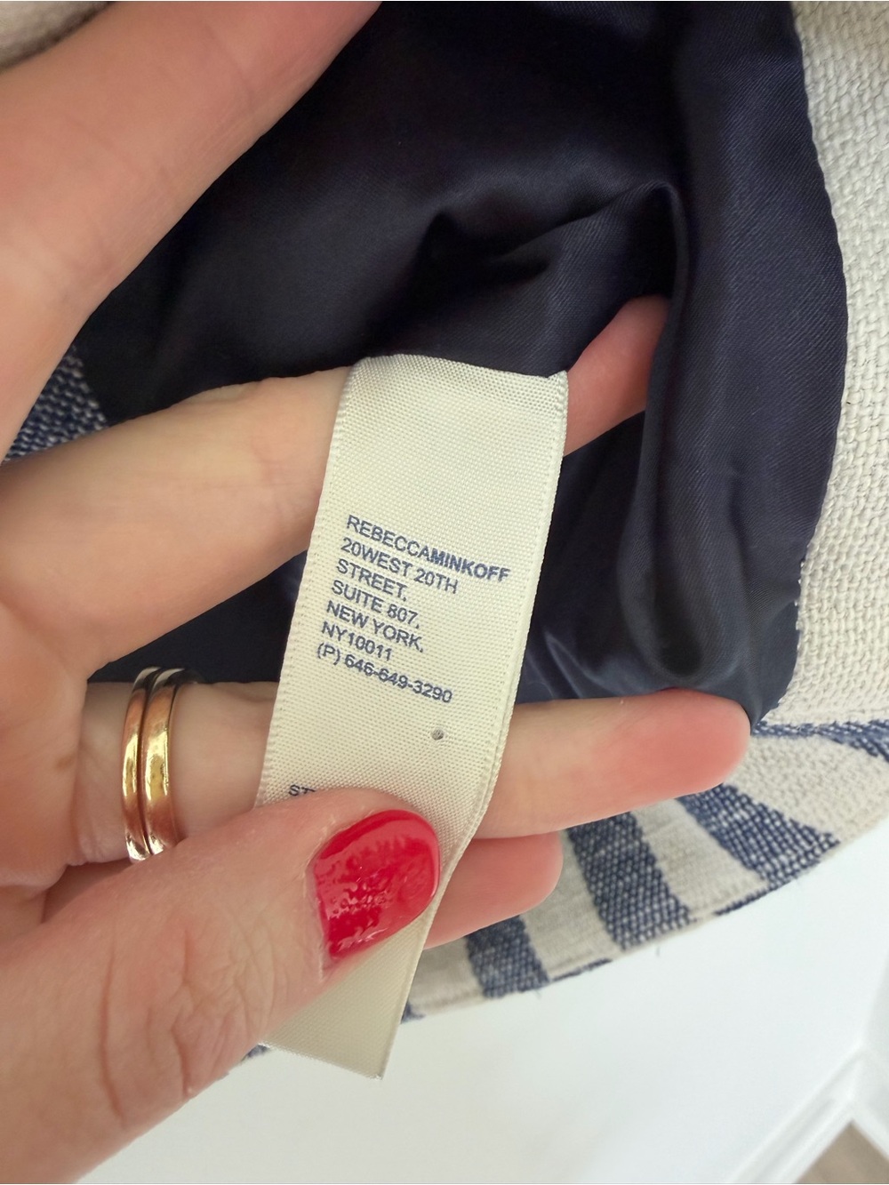 Rebecca Minkoff Salinas Blue White Striped Croped Bomber Jacket Size 2 - Picture 5 of 8